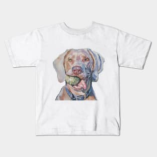 Weimaraner Fine Art Painting Kids T-Shirt